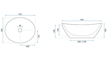 Chiuvetă Sofia 40 cm - Alb Ceramică