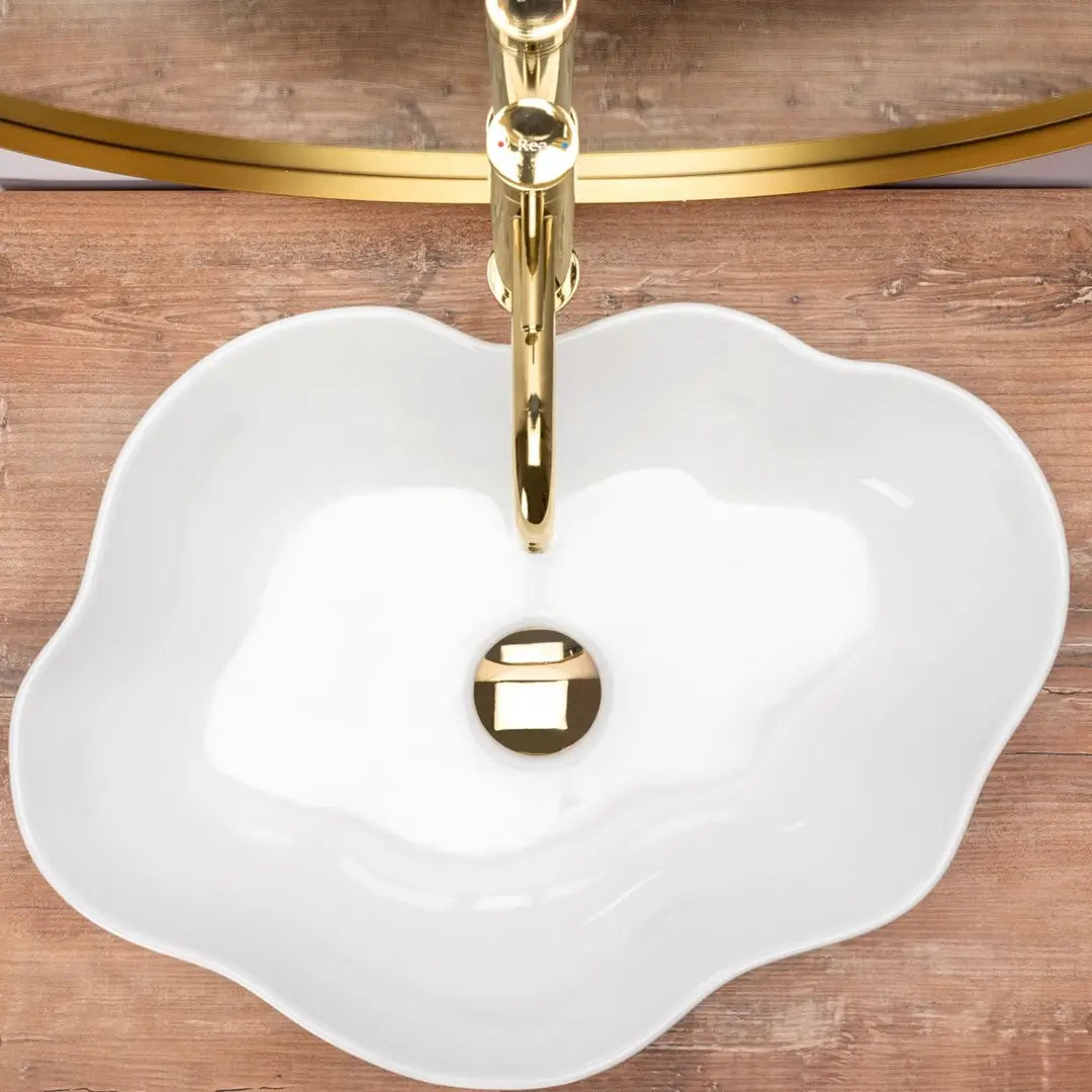 Chiuvetă de blat Pearl 50 cm - Alb Ceramică