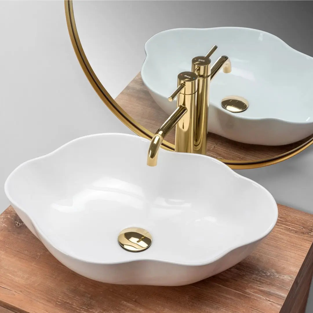 Chiuvetă de blat Pearl 50 cm - Alb Ceramică