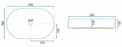 Chiuvetă Nadia 50 cm - Alb Ceramică
