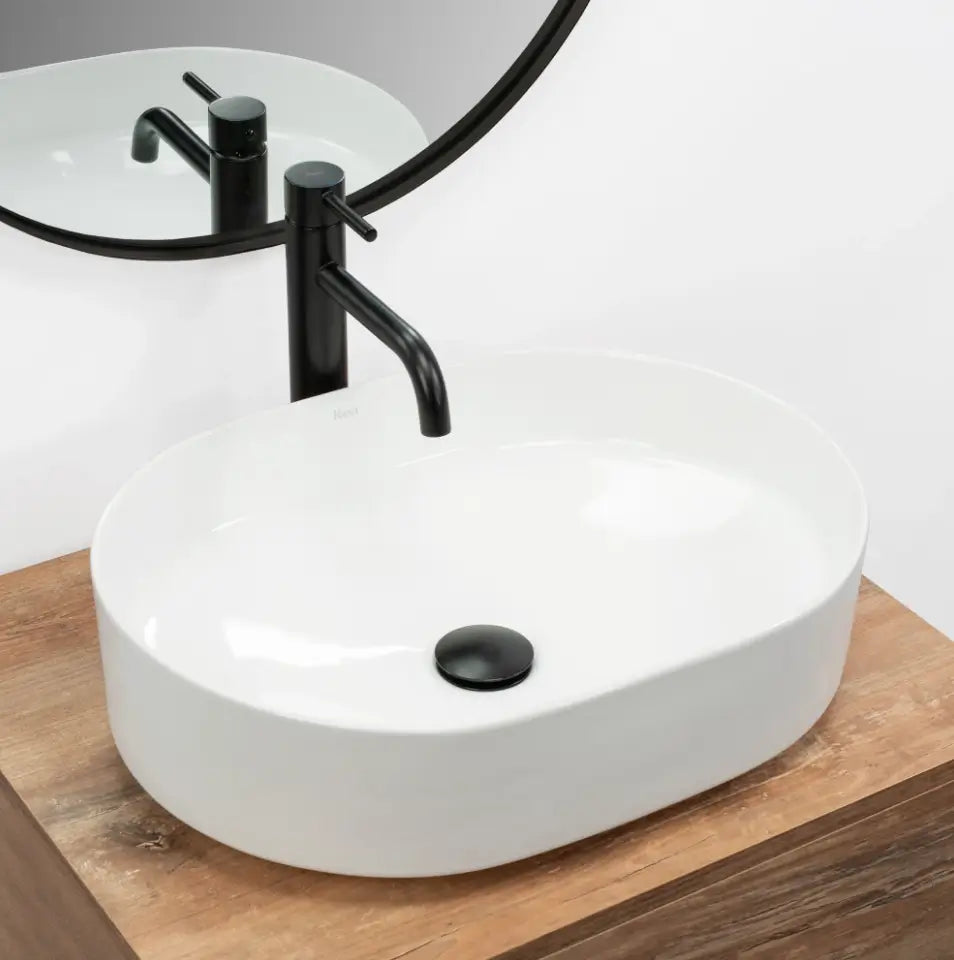 Chiuvetă de blat Nadia 50 cm - Alb Ceramică