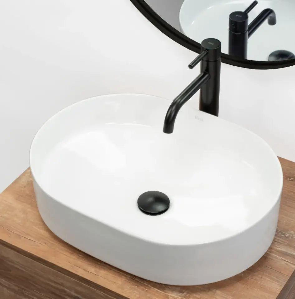 Chiuvetă de blat Nadia 50 cm - Alb Ceramică