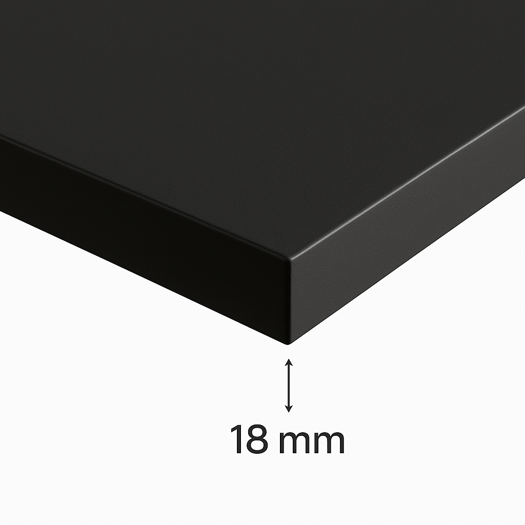 Blat de baie 90 cm, sub dulapul pentru chiuvetă - Negru