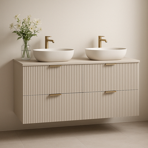 Dulap pentru lavoar Willy 120 cm Cașmir cu 4 sertare – mobilier de baie modern, elegant și funcțional.