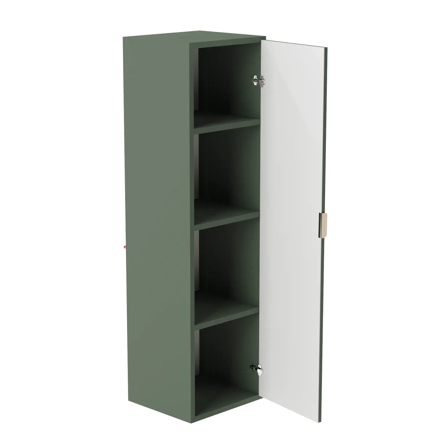 Set de mobilier: Dulap pentru lavoar cu cos de rufe 100 cm și Dulap înalt pentru baie 120 cm Willy - Verde/Nuc top