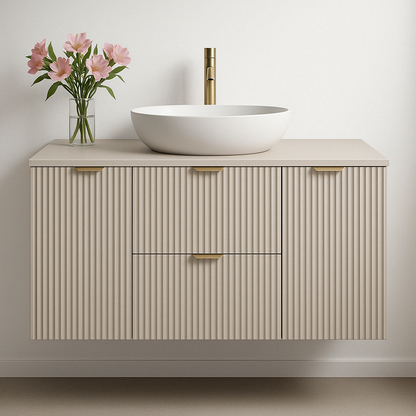 Dulap pentru lavoar 120 cm cu 2 usi, cu 2 sertare, fronturi canelate Willy - Casmir