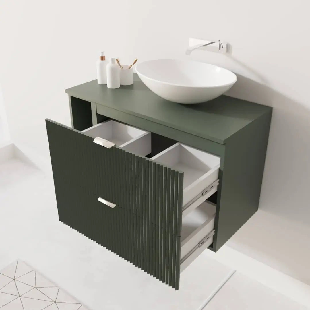 Dulap pentru lavoar 100 cm cu raft Willy - Verde
