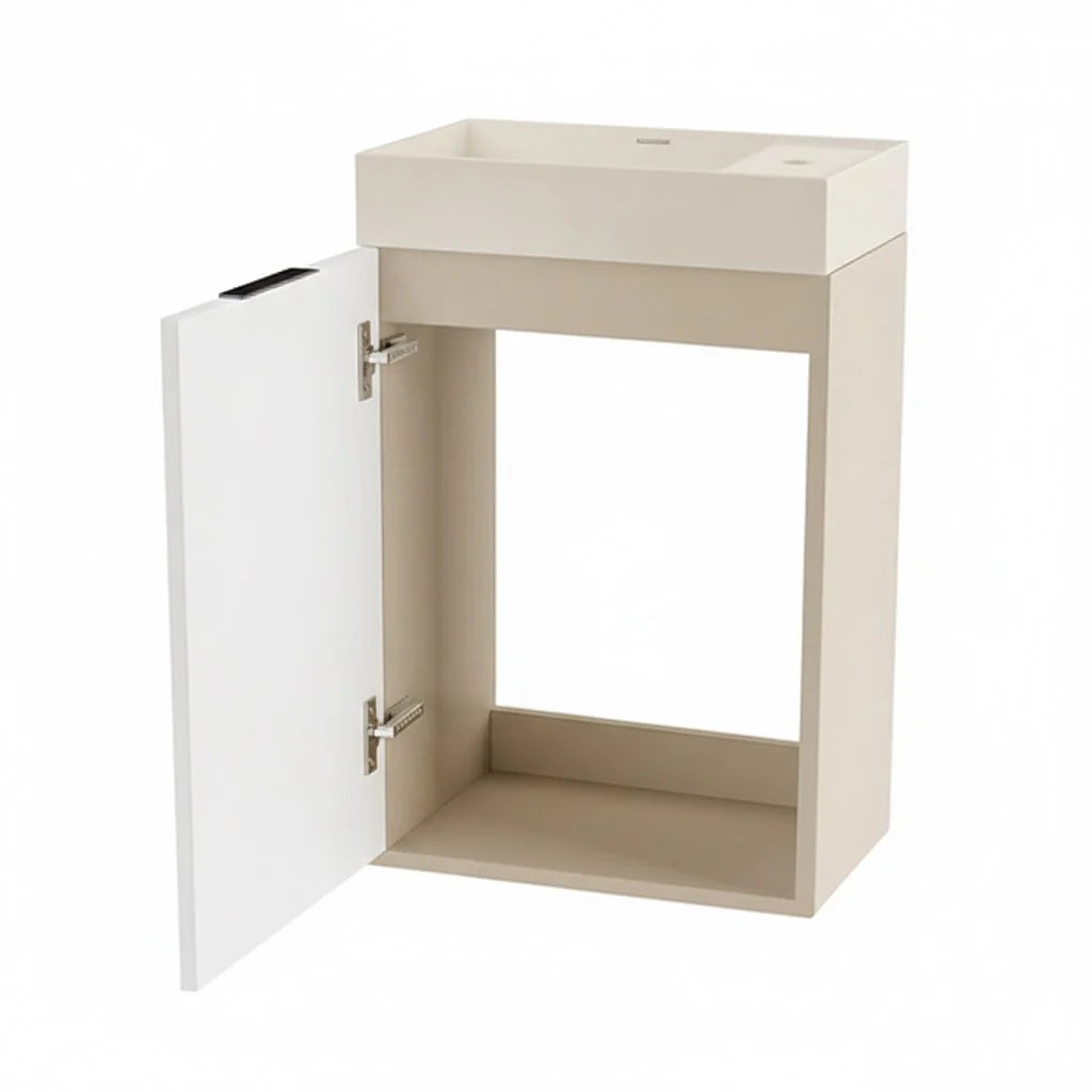 Dulap pentru lavoar 40 cm, cu chiuveta, 1 usa, fronturi canelate Willy - Casmir