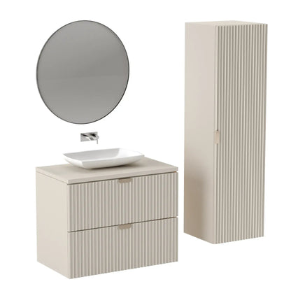 Dulap pentru lavoar 80 cm 2 sertare fronturi canelate Willy - Casmir